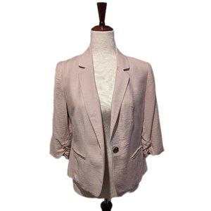 LC Lauren Conrad Fitted Ruched Sleeve Blazer